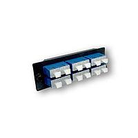Megladon Manufacturing AP-PAN-SCU-BL-12 ແອດຕເຕີ ແຜງຄອມເພັດ Fiber Adapter Panel, Mating Adapter Panel, Panduit Footprint, SM, 12ct, SCUPC