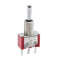E-Switch 100SP3T1B1M2QE ສະຫນັບສະຫນູນ Toggle TOGGLE, 5A 120VAC/28VDC, SPDT On-Off-On, ຕິດຕັ້ງແຜງ Panel Mount PC Pin