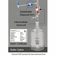 Glassco GL.118.272.02 ຂວດ, ຖັງນ້ຳ, ສໍາລັບເຄື່ອງວັດອັດຕະໂນມັດ Buret, ຊັດເຈນ, ຂະໜາດຄອງ 29/32, 2,000ml