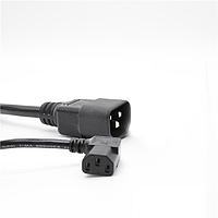 Io Audio Technologies 8865442 ສາຍສະໄຟ AC Power Cords Power Cord, 16AWG, SJT, IEC 60320 C14 to C13, 13A, Right Angle, 1' Length, Black