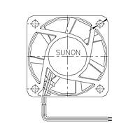Sunon EF50151B1-Q04A-A99 ພັງລົມ Axial Axial, 50x50x15mm, 12VDC, 0.19"H2O, ການເລີ່ມຕົ້ນອັດຕະໂນມັດ, ການນໍາໃຊ້: ໄຟຫົວຫນ້າ