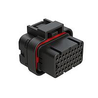 Amphenol SINE Systems ATS06-34SB1 ປລັກສຽບ 34 ຕຳແໜ່ງ ປລັກສຽບ, ເຕົ້າສຽບ, ຂະໜາດໜ້າສຳຜັດ 20, ລັອກດ່ຽວ, ລະຫັດ B, ຝາປິດປາຍ, ສີດຳ