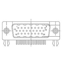 Amphenol Commercial Products 17EBH026PAA110 ຂໍ້ມູນຄວາມຫນາໜັກສູງ D-Sub Connectors RA HI DENSITY 26P M #4-40 THREAD