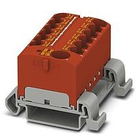 PHOENIX CONTACT 3273750 ບລັອກຕໍ່ສາຍບົດບັດ DIN Rail Terminal Blocks Distribution block  nom. voltage: 800 V  nominal current: 32 A  connection method: Push-in connection  Push-in connection  number of connections: 13  cross section: 0.2 mm - 6 mm   AWG: 24 - 10  width: 46.3 mm  color: red  mounting type: NS 35/7 5  N