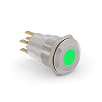 Alcoswitch - TE Connectivity 5-2213765-6 ປຸ່ມກົດສະຫນອງ AV19 DPM 0.4VA SPOT LED ສີຂຽວ 24V