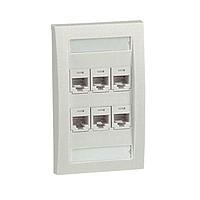 Panduit CFPE6BLY ປ້າຍຫນ້າຂອງທ່ອສາຍແລະທາງຜ່ານສາຍ 6 ພອດ ກັບຫນ້າຫຼັກດຽວ
