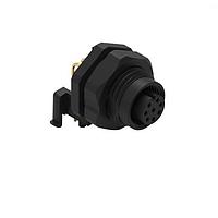 Wurth Elektronik 643240100408 ປຸ່ມຕິດ WRCIRC M12 ການສະຫຼຸບດ້ວຍການສະຫຼຸບ Coding A ແຜ່ນ PCB ແບບພລາສຕິກມຸມຂວາພ້ອມກັບກະແຜ່ນກະທົບ M16 ຕົວເຊື່ອມຜູ້ຍິງ, polarity 8