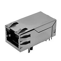 Kycon G16LX-112S7-10G-Y/G-30 Modular MAGJACK, 10G MAGNETICS, TAB UP, FULL SHIELD TOP & SIDE TABS, LED ເຫຼືອງ, ເຂື່ອງ