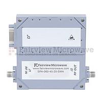 Fairview SPA-060-45-25-SMA 50 dB Gain High Power High Gain Amplifier at 25 Watt Psat Operating From 2 GHz to 6 GHz with SMA