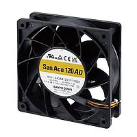 Sanyo Denki 9ADAW1201H10021 ພັດລົມ AC, DC Axial Fan, 120x120x38mm, 100-240VAC, Splash Proof, Ribless, IP68