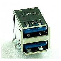 Amphenol Commercial Products GSB4112312HR ຂໍ້ມູນ Micro USB Type AB Connectors USB3.1 A STD STK R/A DIP 3