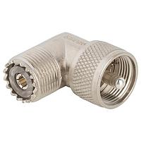 Amphenol RF 083-1AP ຕົວແປ RF - ໃນຊຸດ UHF PLUG TO UHF JACK ADAPTER, ມຸມຂວາ