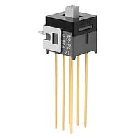 NKK Switches AS24AV ສະລາຍສະລາຍຍ່ອຍ Subminiature Slides SP3T ON-ON-ON .098' VERT. W/BRACKET