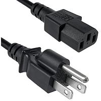 Qualtek Electronics 412007-01 ສາຍພະລັງງານ AC NEMA 5-15P ເຖິງ IEC 60320 C13, 18AWG / 3C, SJT, 105C, 72 ນິ້ວ