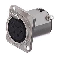 Amphenol Audio AC4FDZ ຕົວເຊື່ອມຕໍ່ 4 ໂພນ XLR ຜູ້ຍິງ ຕິດຕັ້ງຢູ່ບ່ອນ Chassis ປະເພດ D ຕິດຕໍ່ Machined ຢູ່ບ່ອນ PCB ສີນິເຄວລ