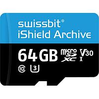 Swissbit SFSD064GN1PT1MT-I-7G-07P-SW6 ບັດ MicroSD ອຸດສາຫະກຳ ບັດ microSD PS-66u iShield Archive, 64 GB, 3D PSLC Flash, -40C ຫາ +85C