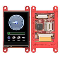 4D Systems gen4-uLCD-24PT ມູດຈອງສະແດງອັດຕະໂນມັດສະລັບຕິກຂະໜາດ 2.4", 240x320 ພິກເຊວ, ບາງສະລັບມີຕົວປະມານ PICASO ແລະມີກະດານສະແດງສະຕິກທີ່ຕອບສະໜອງຮູບພາບ Resistive Touch panel