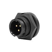 Switchcraft W7381-3PG-P-300 ຕົວເຊື່ອມມົດຕະຖານຮູບວົງກົມ Mini-Con-X Panel, 3-pin #16, ຜູ້ຊາຍ, PC Tail (0.187 in), ຈຳນວນຫຼາຍ