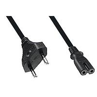 Qualtek Electronics 360007-01 ສາຍສະໄຟ AC ສາກລະບາຍສາກລະບາຍ 2.5M 2X.075 C7 EUROCORD (ສີດໍາ)