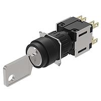 EAO 51-372.F22D Keylock Switches Keylock switch 3 positions main-0-main SPE 2NC+2NO ST/PT D 18 gold/silver C+A+B 311