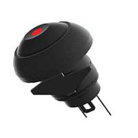 Dailywell PAS6B1M1CES2-5L3 ປຸ່ມກົດສະຫນອງແສງສີດຳ 50VDC/125VAC ແສງ LED ແດງ, SPST, ປິດ-ເປີດ, ຂາບົດບົດ, IP67