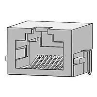 Amphenol Commercial Products RJE2K1882203 ຕົວເຊື່ອມຕໍ່ແບບແມ່ດູດ / ຕົວເຊື່ອມຕໍ່ Ethernet 8P8C, RA, ມີປົກກັນສັນຍານຮອບດ້ວຍບໍ່ມີແທບ EMI, ຮູບແບບຕ່ຳ, ບໍ່ມີແສງ LED