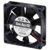 Sanyo Denki 9GA0912P1F011 ພັງລົມ Axial DC Axial, 92x92x38mm, 12VDC, 4x ສາຍ, ບໍ່ມີຮີບ, ພະລັງງານຕ່ຳ, Tach/PWM