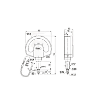 Mahr 4334006DKS ເຄື່ອງປຽບທຽບ Dial ກົນຈັກ (1003 XLT, ± 130 µm, IP54)