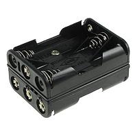 Eagle Plastic Devices 12BH463D-GR ຖານຖ້ວຍແບດເຕີຣີ 6 AAA ມີແທບບອນເດີ