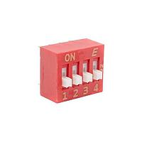 E-Switch KAS1104E ສະຫນັບ DIP 4 ຕຳແໜ່ງ PC Pin ຂະຫນາດຍາວ ບໍ່ມີການປິດສາຍ