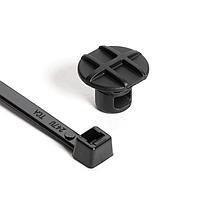 HellermannTyton 156-02512 ຂາຍຜັນສາຍສະຫຼຸບ Cable Tie ພ້ອມກັບປຸ່ມຕິດຕັ້ງ, ລູກກະໂປ 0.35", ຄວາມຫຼາຍສູງສຸດຂອງແຜ່ນ 0.12", ຄວາມກວ້າງສູງສຸດຂອງສາຍ 0.07", PA66HIRHSUV, ສີດຳ