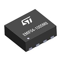 STMicroelectronics EMIF04-1005M8 ວົງຈອນກັນສະເຫຼີມສະພາບ EMI 4-ເສັ້ນ IPAD Low Cap 900MHz ຫາ 1.8G -34dB