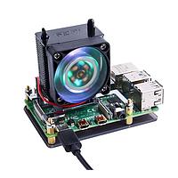 Seeed Studio 114992082 CPU Cooler Black Warrior ICE Tower CPU Cooling Fan ສໍາລັບ Raspberry Pi (ສະຫນັບສະຫນູນ Pi 4)