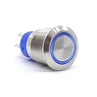 E-Switch ULV4F2HSS341 ຕ້ານການທຳລາຍ 3A 250VAC 2P ON(ON) ສີຟ້າ ວິງແດງ LED IP67