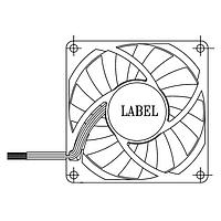 Delta Electronics, Inc. EFC0812DB-F00 ພັນພິມທູບແອັກຊຽວ, 80x15mm, 12VDC, 48.8CFM, 3.96W, 0.33A, 41dBA, Ball, 4-Leads, Tach/PWM