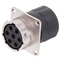 Amphenol SINE Systems RT00147SNHEC03R ຕົວເຊື່ອມຕໍ່ Receptacle, ຂອງຝາສີ່ແຂນ, 7 ຕຳແໜ່ງ, ຍິງ, ຂະໜາດຮູບເປັນ 14, ຢາງຊິໂລຄອນ, ແລະຝາປິດທ້າຍມີການປິດສາຍແບບລະອຽດດ້ວຍຂະໜາດລົດລົງ 14-24 AWG