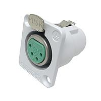 Switchcraft DE6FW ຕົວເຊື່ອມ 6 Con Fem Panel Mnt Connector ສີຂາວ