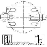 Eagle Plastic Devices 122-27424-GR ຖານຖືຖານແບດເຕີຣີ 24.5 mm 24.5MM THRUHOLE BLK