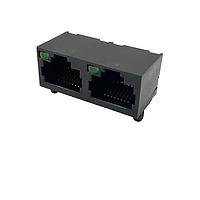 Adam Tech MTJG-2-88ARX1C-LE ປຸ່ມຕ່ອມ GANGED MODULAR JACK 1*2PORT 8P8C