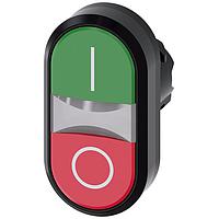 SIEMENS 3SU10013AB420AK0 ປຸ່ມແບບແກ້ວ TWIN BUTTON, MOM, ສີຂຽວ/ແດງ