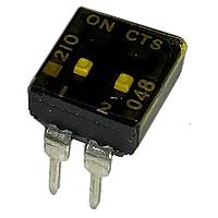 CTS Electronic Components 210-2LPSTF DIP Switches THROUGH HOLE, GOLD FLASH DIP SWITCH, 2-POLE, LOW PROFILE ACTUATOR, BOTTOM SEAL, TAPE SEAL, OFF, TUBE PACK