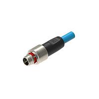 Lumberg Automation RP12M-MSSV8X-0552-0100 Sensor Cables / Actuator Cables M12 pigtail, Push Pull, Rolling Stock, EN45545, X-FRNC/LSNH blue cable, shielded, male, straight, X-coded, 8-Pin, 4x2x0.25mm, twisted pairs, PoE+