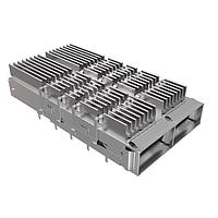 Amphenol Commercial Products UE36-C26200-05A3A ຕູ້ເຊື່ອມຕໍ່ I/O QSFP DD SUS CAGE 1X2 ມີຫຼັກ HS fin pin h=6.5mm, ການໄຫຼອາກາສຈາກດ້ານໜ້າໄປດ້ານຫຼັງ