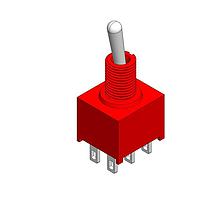 Dailywell 1AD1T1B1M1RES ສະຫນັບສະຫນູນ Toggle DPDT ປິດກັນນ້ຳ toggle ປິດ-on-on ຂາຍບົດ Solder
