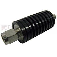 Fairview SA6S10W-01 1 dB Fixed Attenuator SMA Male To SMA Female Up To 6 GHz Rated To 10 Watts With Black Aluminum Heatsink Body