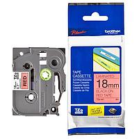 BROTHER HZe-S441 ເທບປ້າຍ (18mm,Black on Red)