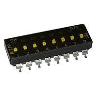 CTS Electronic Components 219-8LPSTRF ສະວິດ DIP ຕິດຢູ່ພື້ນຜິວ, DIP SWITCH ທອງ, 8-ຂາ, ຕົວກະທົບຮູບແບບຕ່ຳ, ການປິດການຢູ່ດ້ານລຸ່ມ, ການປິດການດ້ວຍເຊື້ອກັນ, ມື້ມົນ, ອອບ