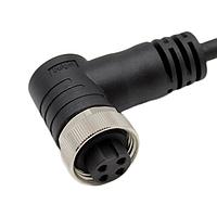 Bulgin PXPTPU78RAF04ACL010PUR ເສັ້ນສາຍອາເຊນເຊີ / ເສັ້ນສາຍອັກຊູເຕວເຣີ 4 ຂໍ້ຕິດຕໍ່ 7/8" ມຸມຂວາ ເພື່ອນຍິງ 1m