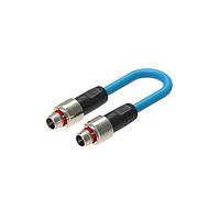 Lumberg Automation RP12M-MSSV8X-RP12M-MSSV8X-0552-0200 Sensor Cables / Actuator Cables M12 cordset, Push Pull, Rolling Stock, EN45545, X-FRNC/LSNH blue cable, shielded, male, straight, X-coded, 8-Pin, 4x2x0.25mm, twisted pairs, PoE+