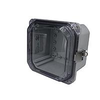 Bud Industries DPH-28707-C ປົກຄຸມກະຈົບກະຈົບຊັດເຈນ NEMA/IP ອັດຕະໂນມັດ IP68 N6P PC Enlc ມີຄວາມສູງແຜ່ນປ່ຽນໄດ້ (7 x 7 x 5.7)